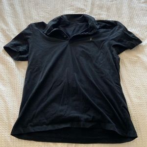 All Saints Black Polo Shirt